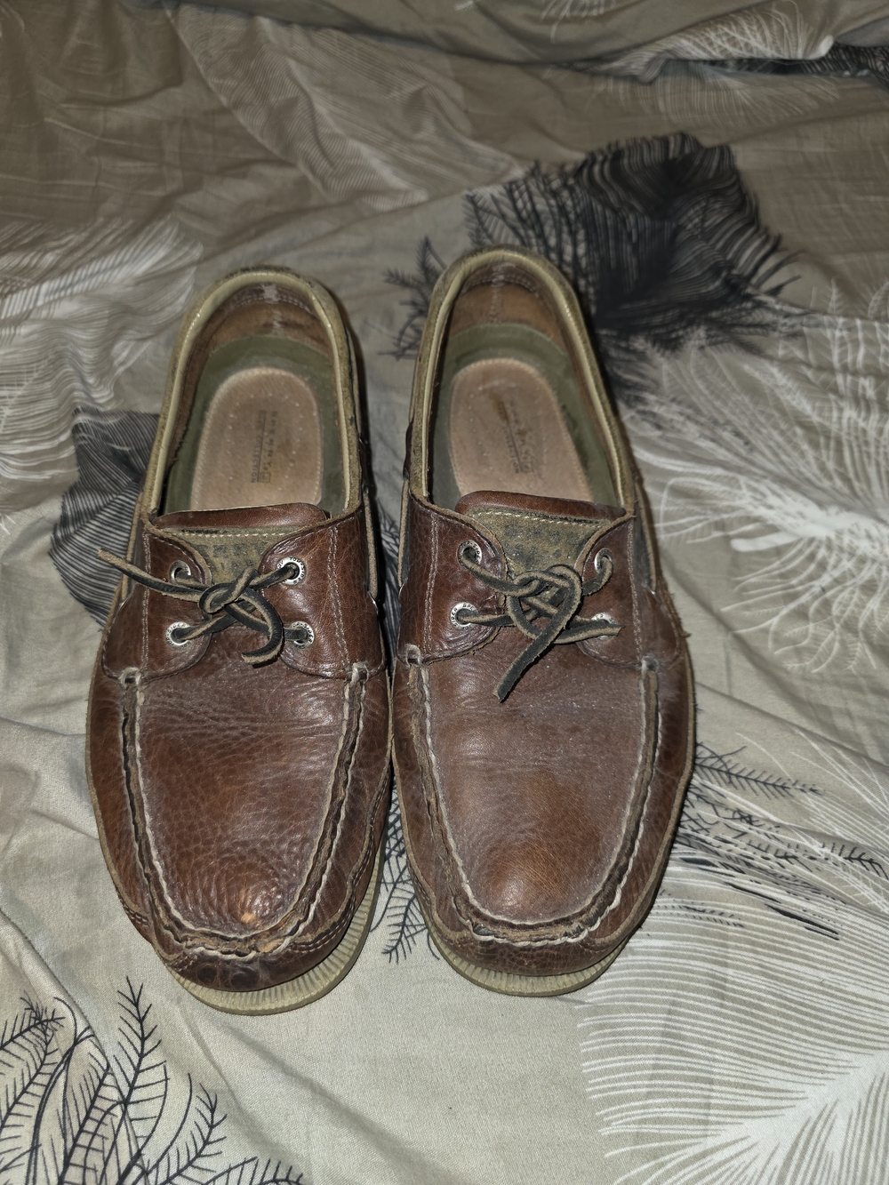 Sperry Brown Leather Moc-Toe Boat Shoes
